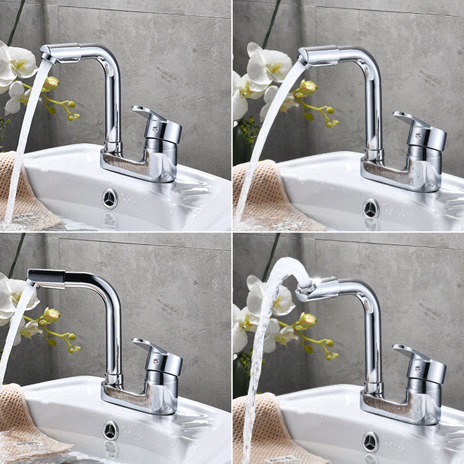 Avtoit | Chrome Round Washbasin Faucet with Swivel Spout for the Bathroom