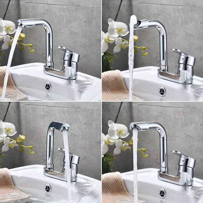Avtoit | Chrome Round Washbasin Faucet with Swivel Spout for the Bathroom