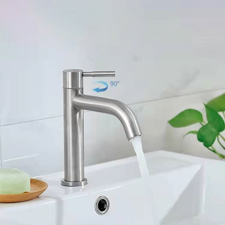 Avtoit | Stainless Steel Bathroom Faucet Chrome Lever Handle Sink Faucet with 1 Hole