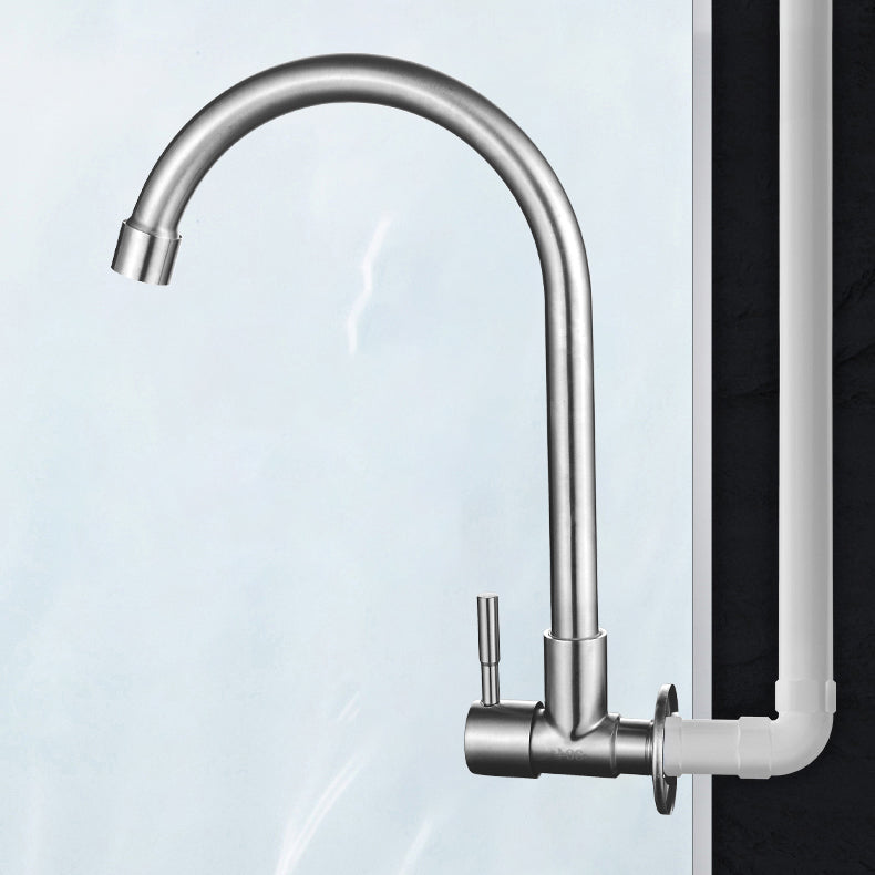 Avtoit | Modern Bridge Faucet 304 Stainless Steel Knob Handle Swivel Spout Wall Mounted Faucet