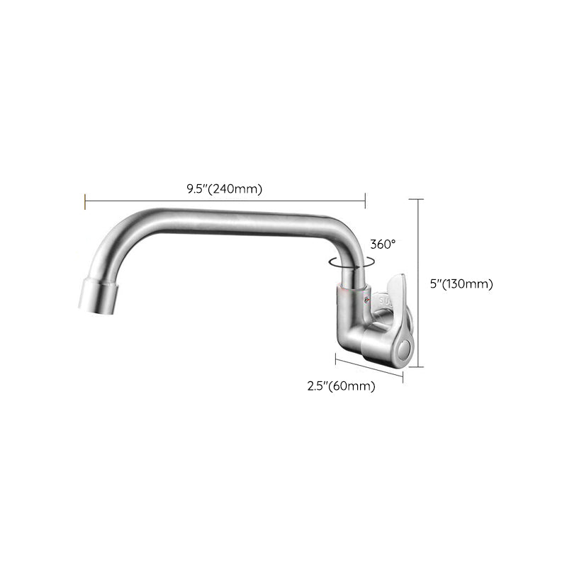 Avtoit | Modern Bridge Faucet 304 Stainless Steel Knob Handle Swivel Spout Wall Mounted Faucet