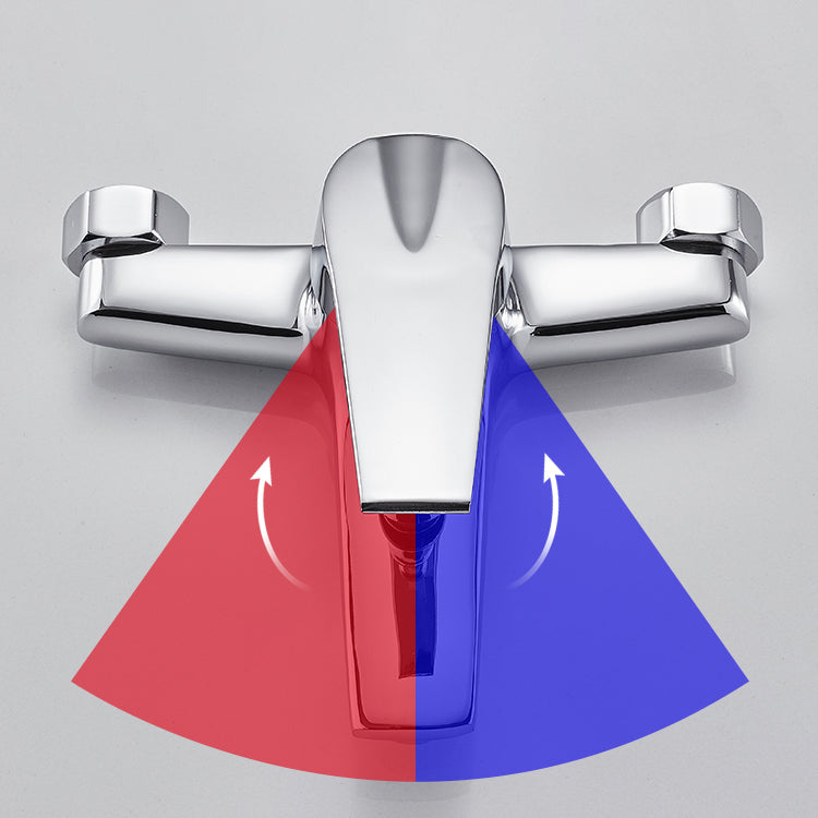 Avtoit | Contemporary Wall-Mounted Bathroom Faucet Lever Handles 2-Hole Faucet Brass Faucet