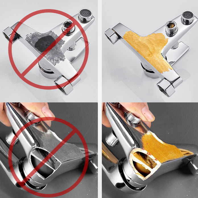 Avtoit | Contemporary Wall-Mounted Bathroom Faucet Lever Handles 2-Hole Faucet Brass Faucet