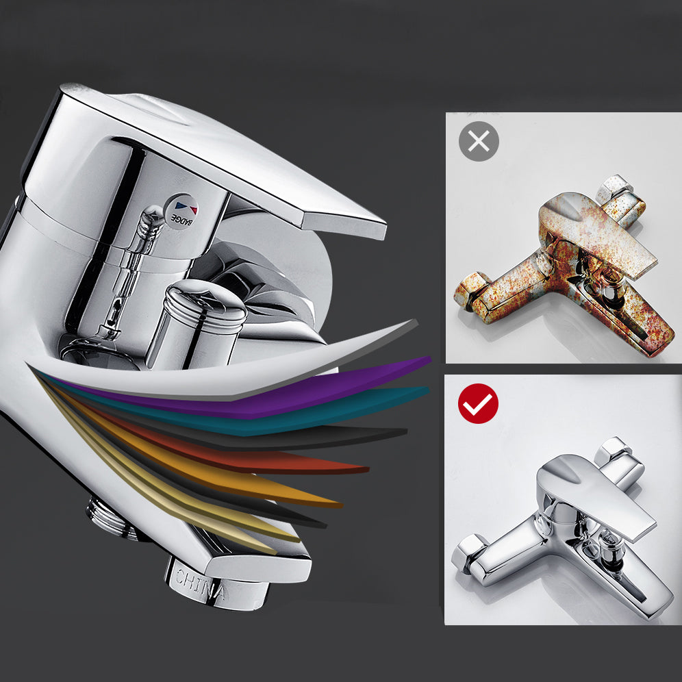 Avtoit | Contemporary Wall-Mounted Bathroom Faucet Lever Handles 2-Hole Faucet Brass Faucet