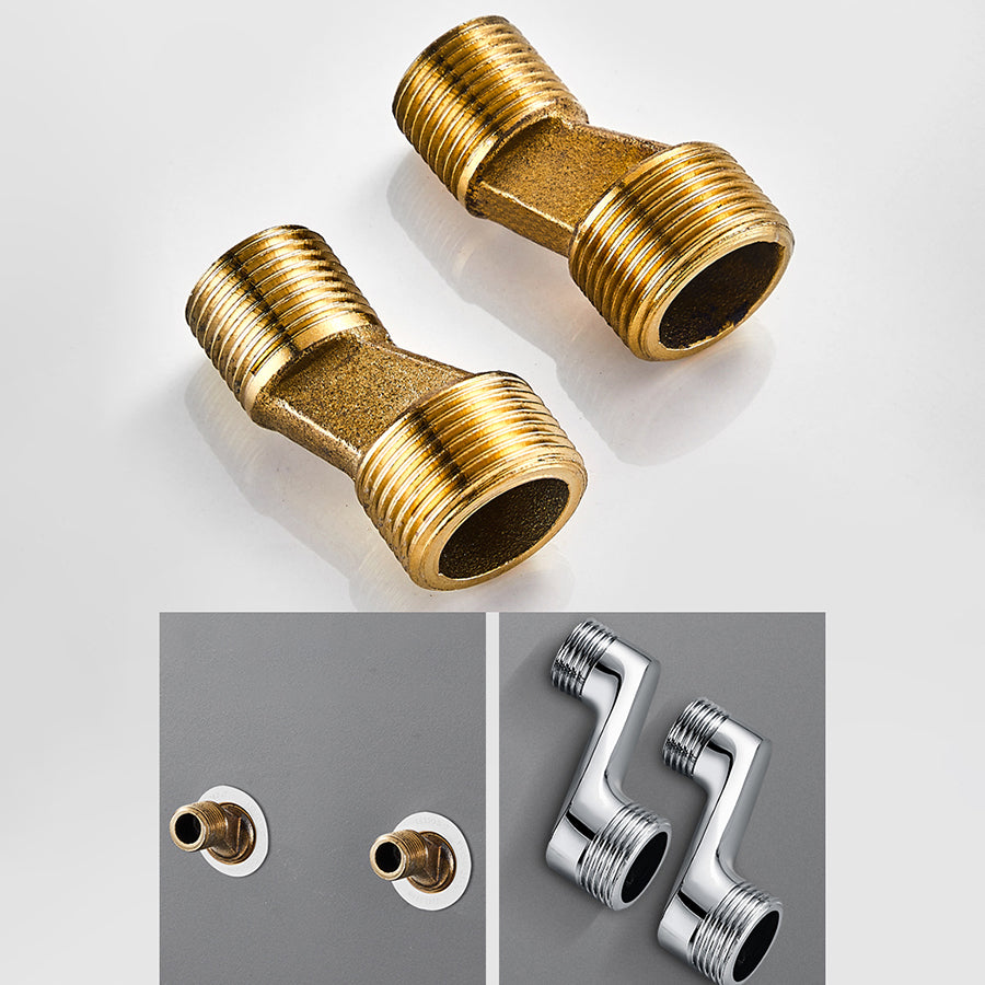 Avtoit | Contemporary Wall-Mounted Bathroom Faucet Lever Handles 2-Hole Faucet Brass Faucet
