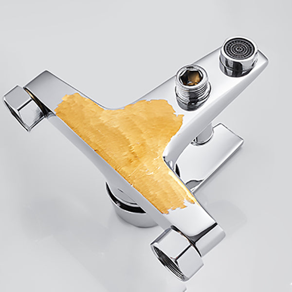 Avtoit | Contemporary Wall-Mounted Bathroom Faucet Lever Handles 2-Hole Faucet Brass Faucet