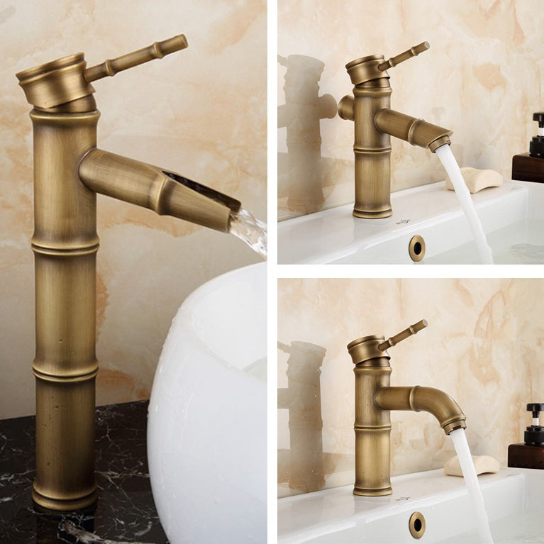 Avtoit | Farmhouse Brass Bathroom Faucet With Lever Handle Single Hole Sink Faucet