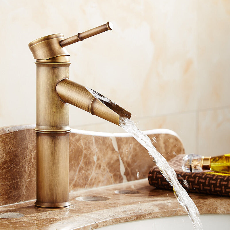 Avtoit | Farmhouse Brass Bathroom Faucet With Lever Handle Single Hole Sink Faucet