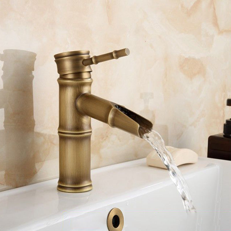 Avtoit | Farmhouse Brass Bathroom Faucet With Lever Handle Single Hole Sink Faucet