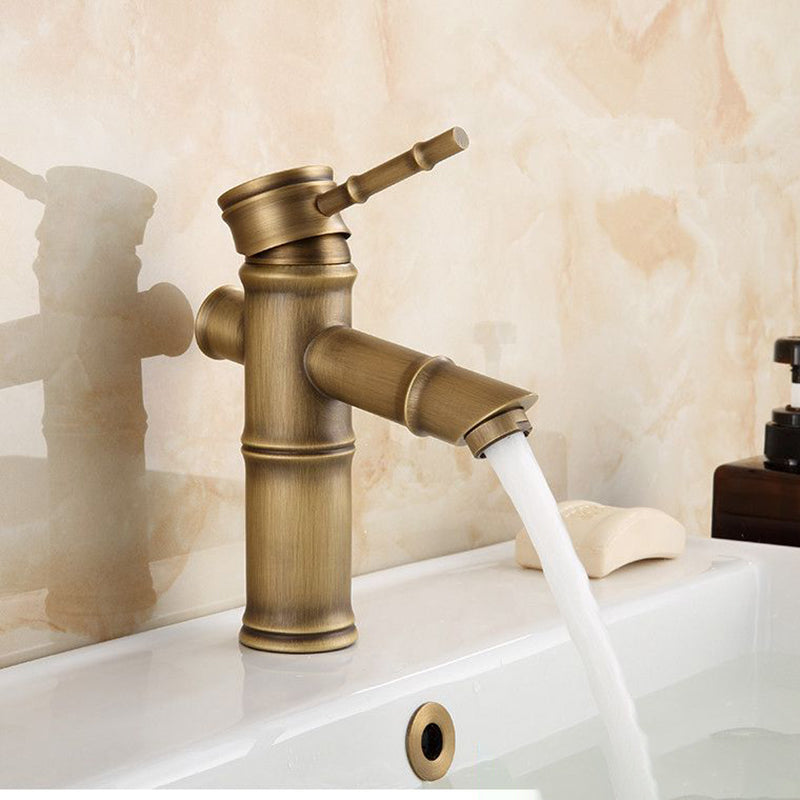 Avtoit | Farmhouse Brass Bathroom Faucet With Lever Handle Single Hole Sink Faucet