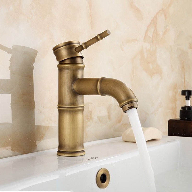 Avtoit | Farmhouse Brass Bathroom Faucet With Lever Handle Single Hole Sink Faucet
