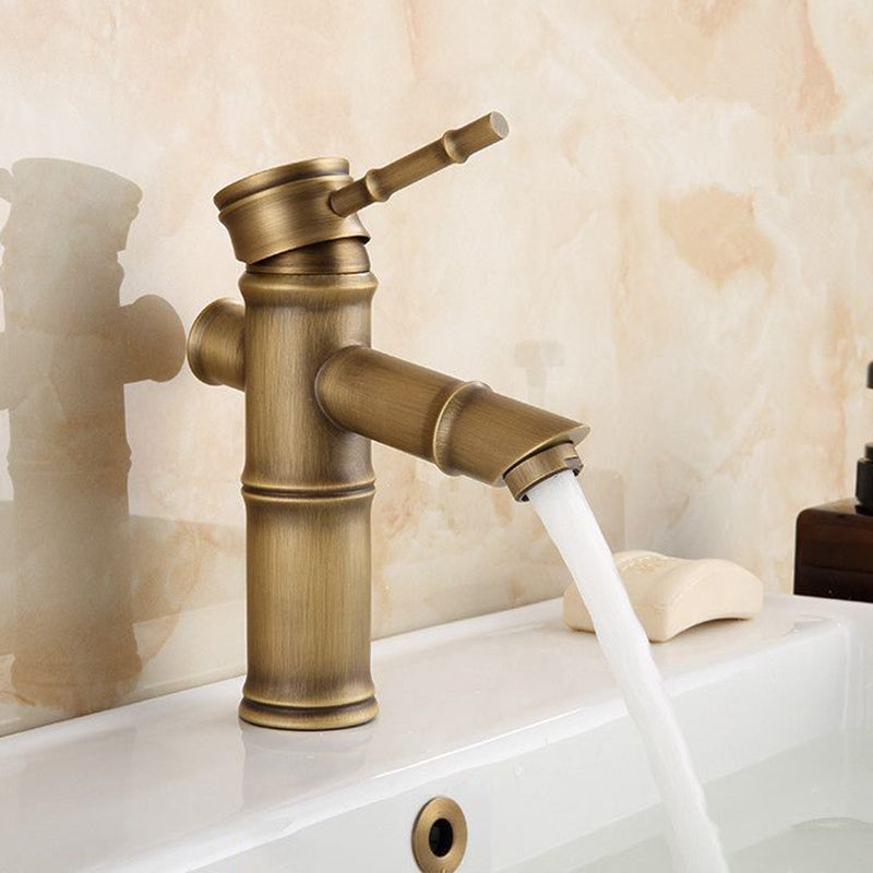 Avtoit | Farmhouse Brass Bathroom Faucet With Lever Handle Single Hole Sink Faucet