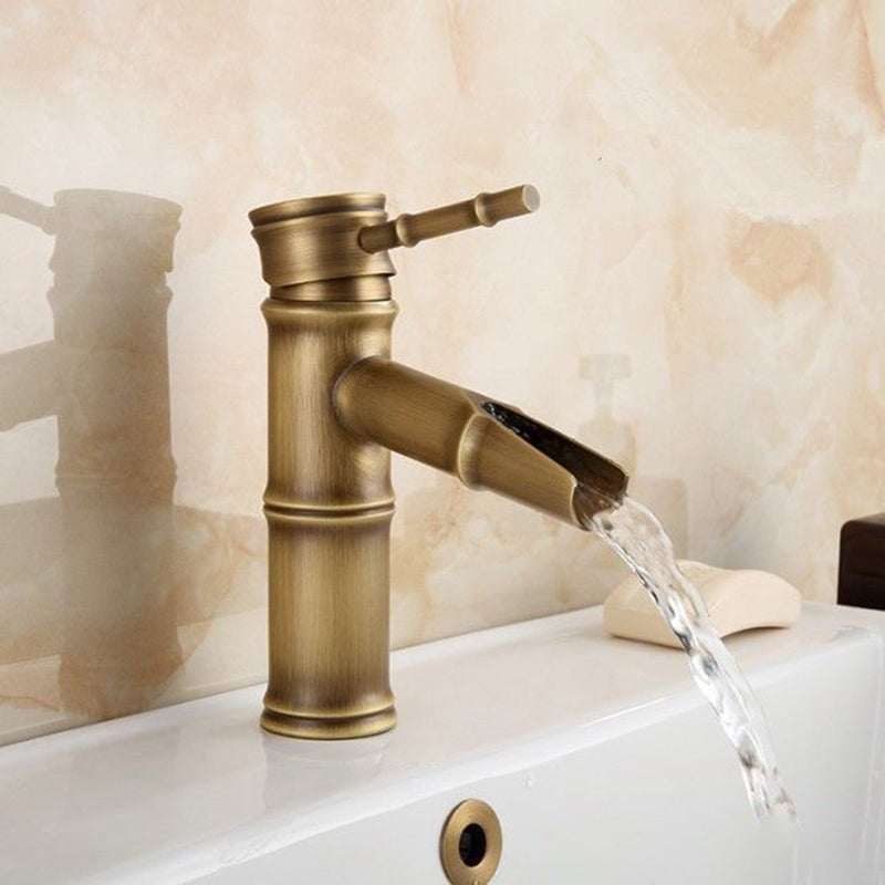 Avtoit | Farmhouse Brass Bathroom Faucet With Lever Handle Single Hole Sink Faucet