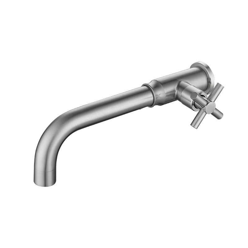 Avtoit | Contemporary Vessel Water Faucet Stainless Steel Cross Handles Wall Mounted Bathroom Faucet