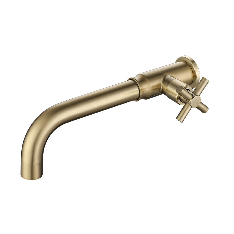 Avtoit | Contemporary Vessel Water Faucet Stainless Steel Cross Handles Wall Mounted Bathroom Faucet