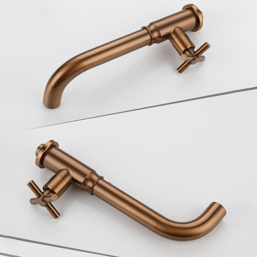 Avtoit | Contemporary Vessel Water Faucet Stainless Steel Cross Handles Wall Mounted Bathroom Faucet