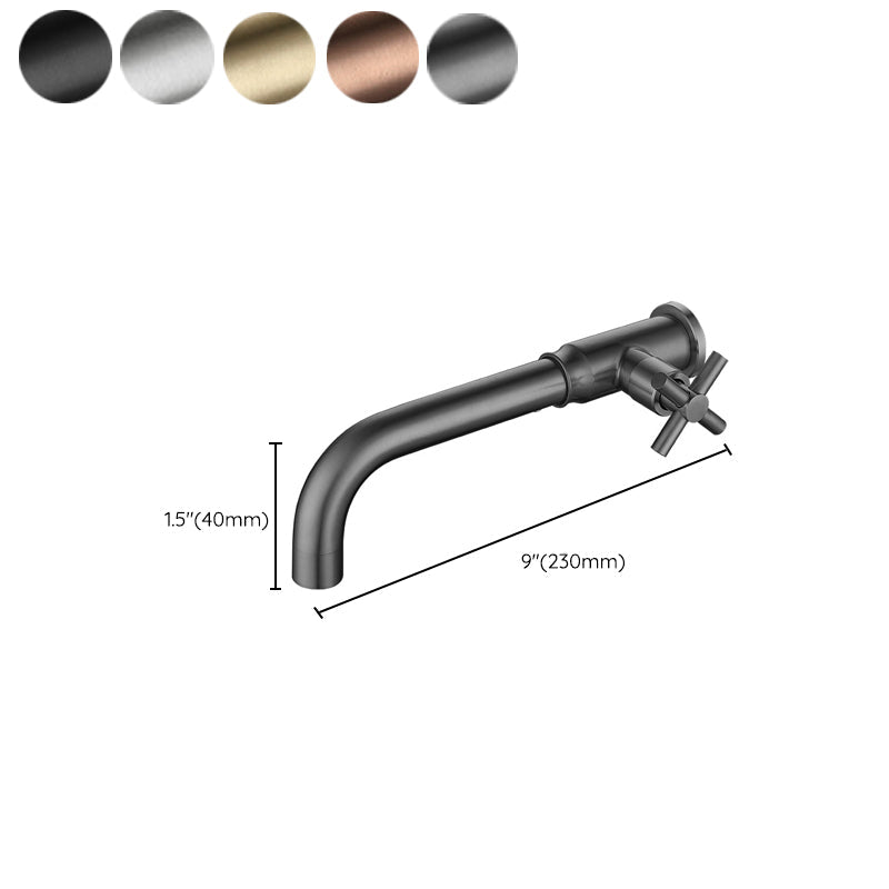 Avtoit | Contemporary Vessel Water Faucet Stainless Steel Cross Handles Wall Mounted Bathroom Faucet