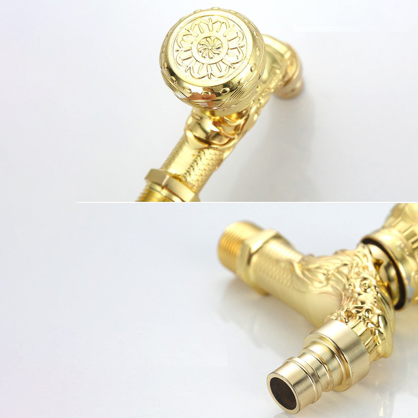 Avtoit | Vintage Classic Sink Faucet Zinc Single Handle Dragon Engraving Wall-Mounted Faucet