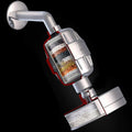 Avtoit | Contemporary solid shower head in silver with Catalyst wall-mounted shower head