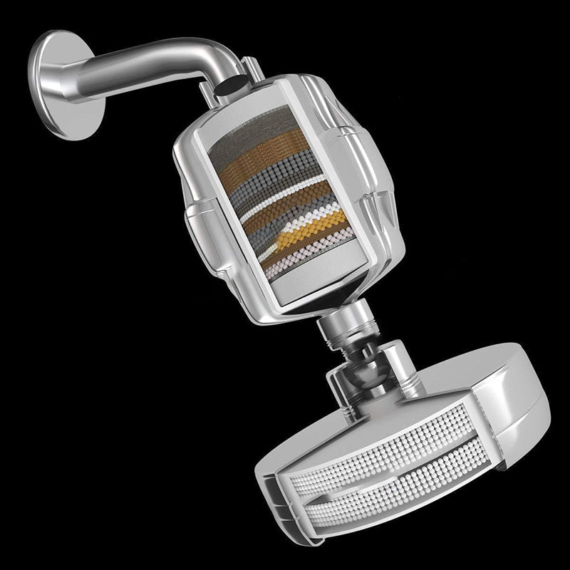 Avtoit | Contemporary solid shower head in silver with Catalyst wall-mounted shower head