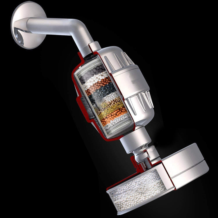 Avtoit | Contemporary solid shower head in silver with Catalyst wall-mounted shower head