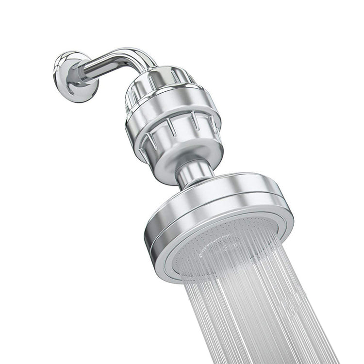 Avtoit | Contemporary solid shower head in silver with Catalyst wall-mounted shower head