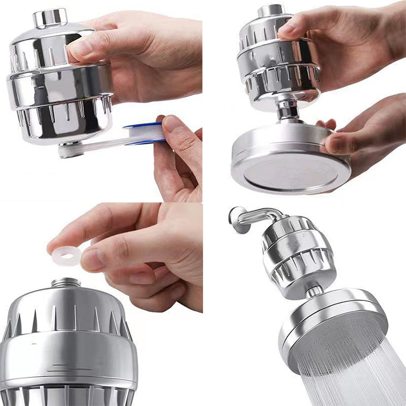 Avtoit | Contemporary solid shower head in silver with Catalyst wall-mounted shower head