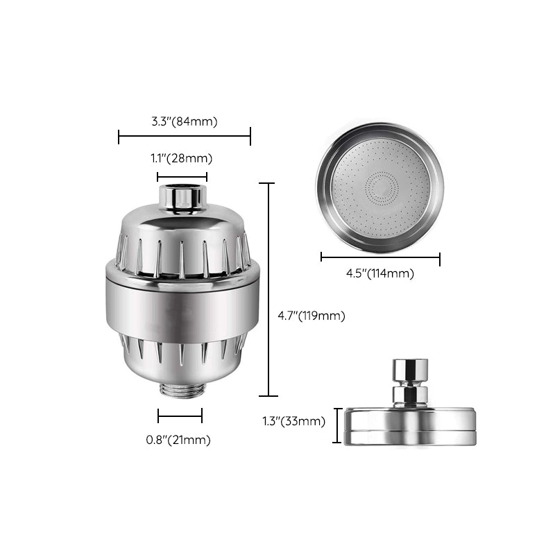 Avtoit | Contemporary solid shower head in silver with Catalyst wall-mounted shower head