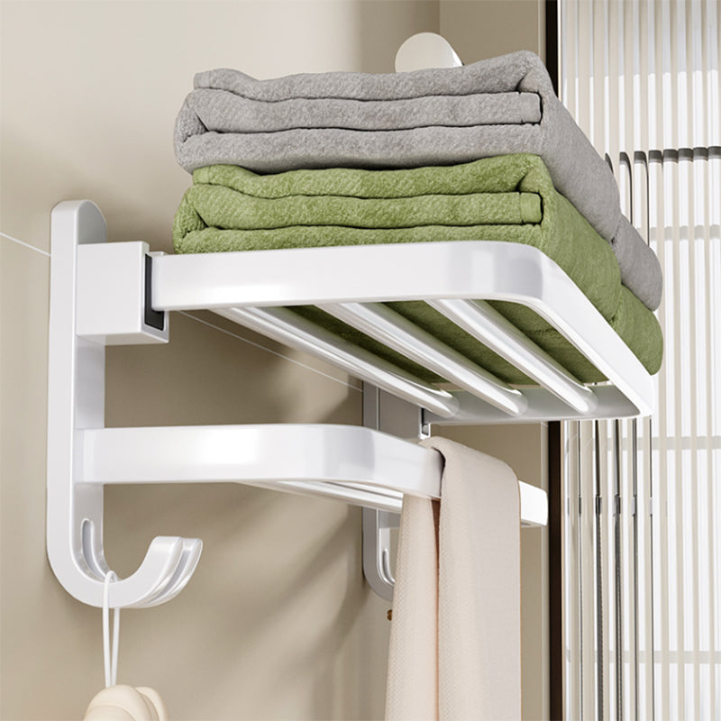 Avtoit | Contemporary Bathroom Hardware Set in White with Bath Shelf/Towel Holder/Paper Holder