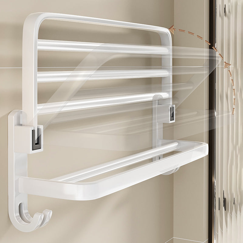 Avtoit | Contemporary Bathroom Hardware Set in White with Bath Shelf/Towel Holder/Paper Holder