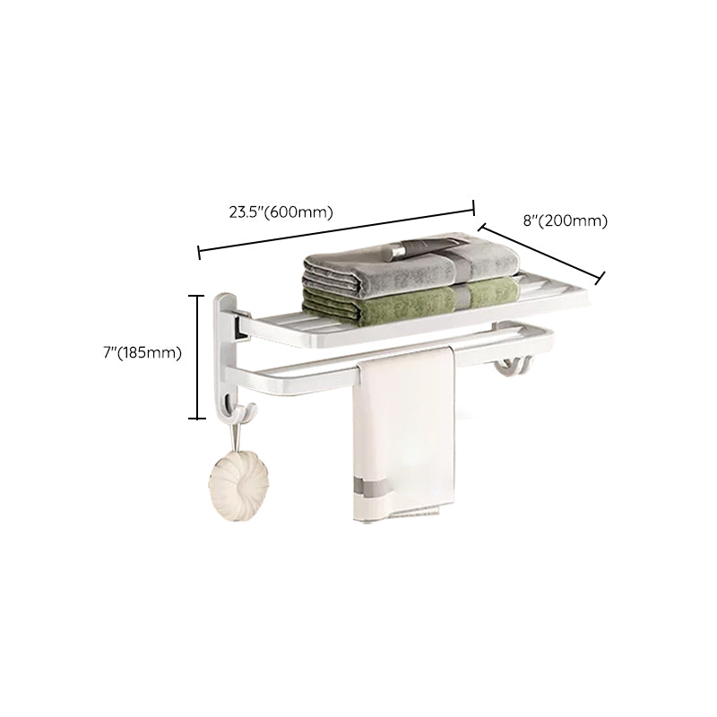 Avtoit | Contemporary Bathroom Hardware Set in White with Bath Shelf/Towel Holder/Paper Holder