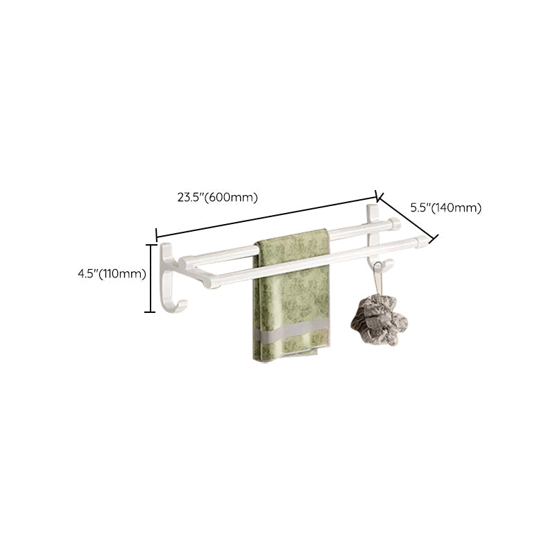 Avtoit | Contemporary Bathroom Hardware Set in White with Bath Shelf/Towel Holder/Paper Holder