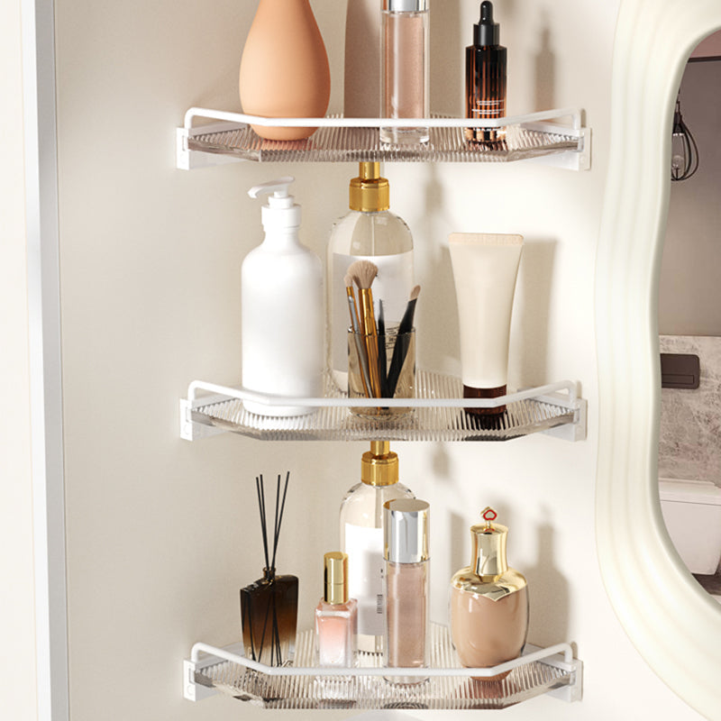 Avtoit | White Bathroom Accessory Set Metal & Acrylic Bathroom Set with Bath Shelf/Towel Hook