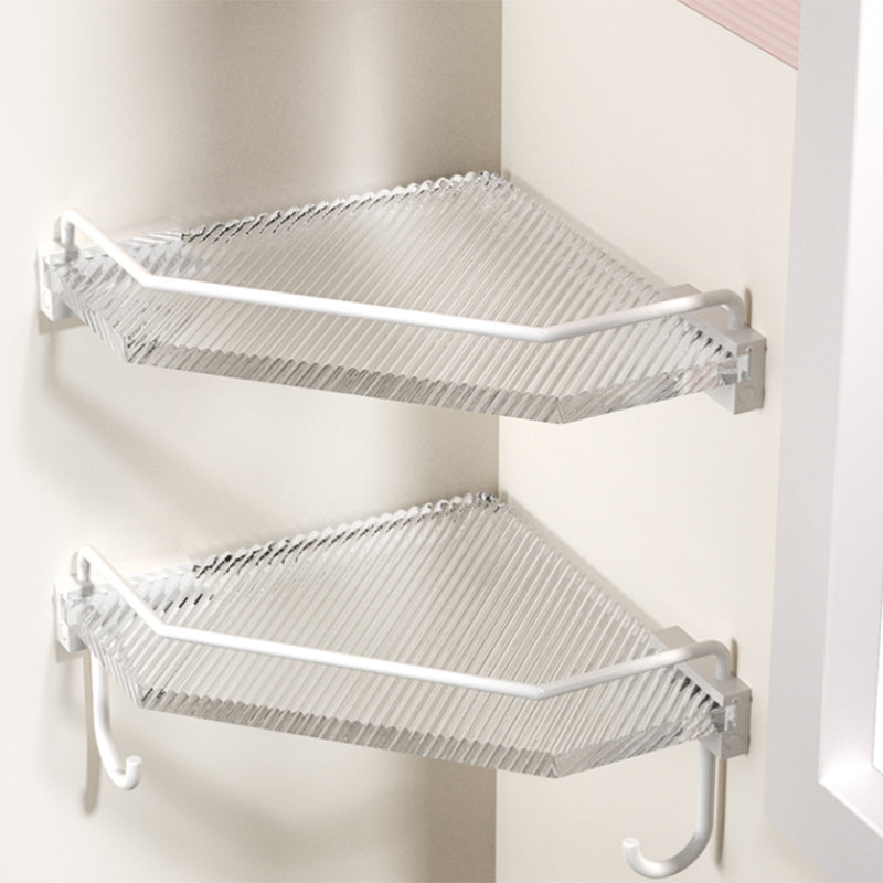 Avtoit | White Bathroom Accessory Set Metal & Acrylic Bathroom Set with Bath Shelf/Towel Hook