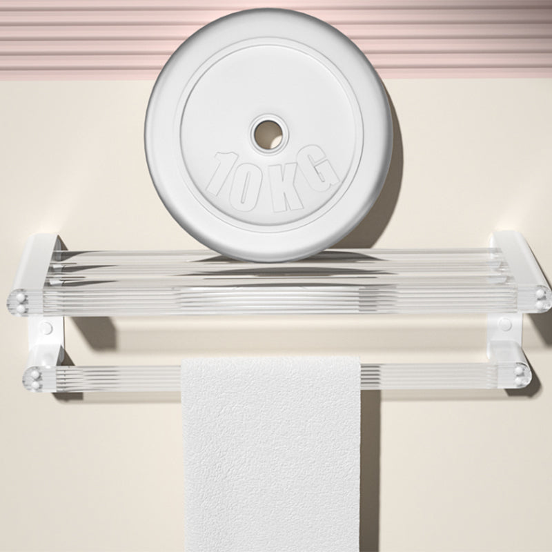 Avtoit | White Bathroom Accessory Set Metal & Acrylic Bathroom Set with Bath Shelf/Towel Hook