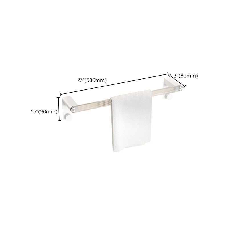 Avtoit | White Bathroom Accessory Set Metal & Acrylic Bathroom Set with Bath Shelf/Towel Hook