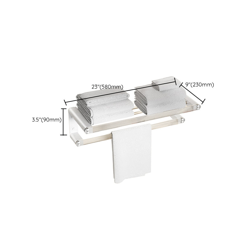 Avtoit | White Bathroom Accessory Set Metal & Acrylic Bathroom Set with Bath Shelf/Towel Hook