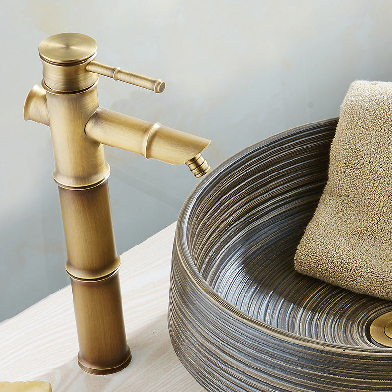 Avtoit | Farmhouse Vessel Sink Faucet Copper 1-Handle Low Arc Vessel Faucet for Bathroom