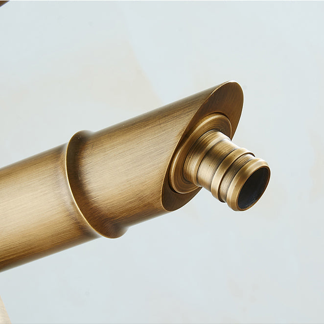 Avtoit | Farmhouse Vessel Sink Faucet Copper 1-Handle Low Arc Vessel Faucet for Bathroom