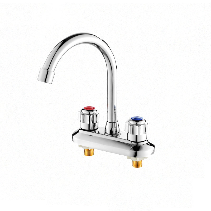 Avtoit | 2-Handle Brass Bathroom Faucet Modern High Arc Center Tap