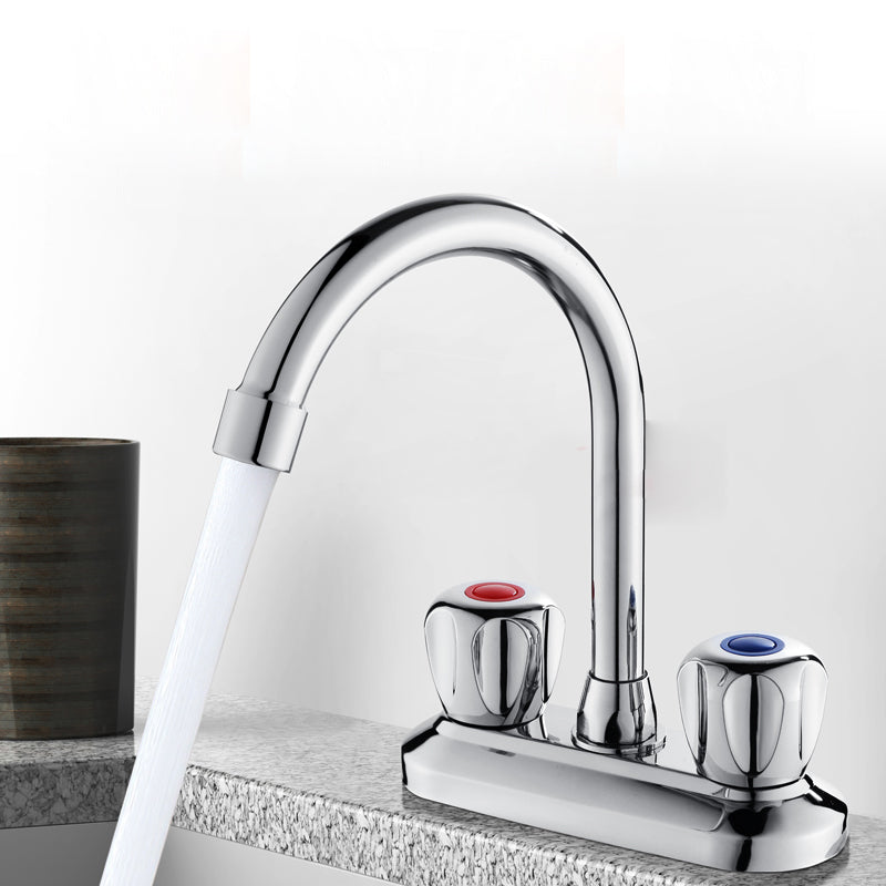 Avtoit | 2-Handle Brass Bathroom Faucet Modern High Arc Center Tap