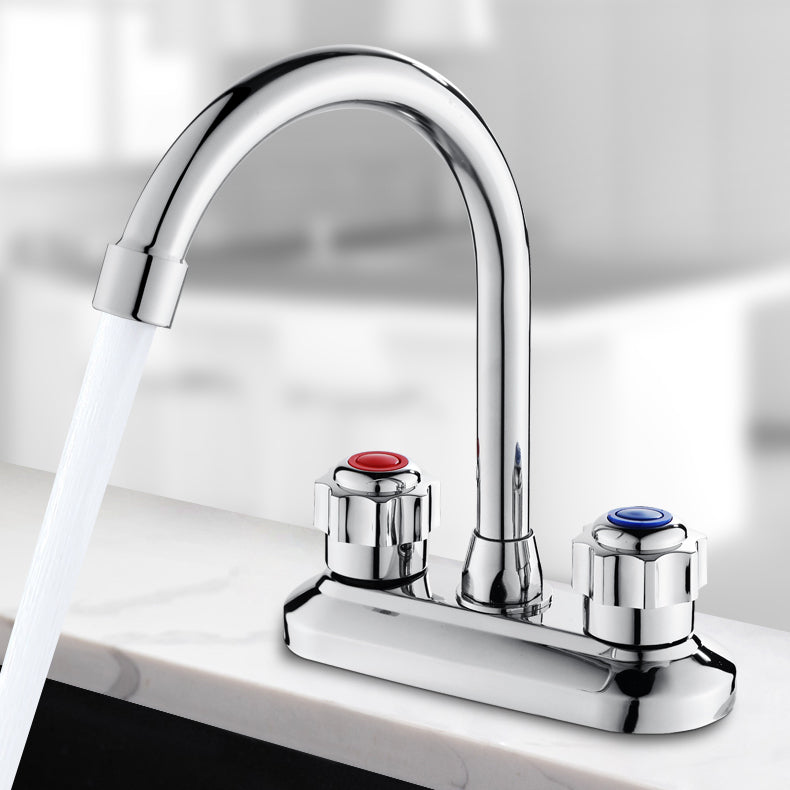 Avtoit | 2-Handle Brass Bathroom Faucet Modern High Arc Center Tap
