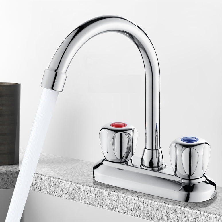 Avtoit | 2-Handle Brass Bathroom Faucet Modern High Arc Center Tap