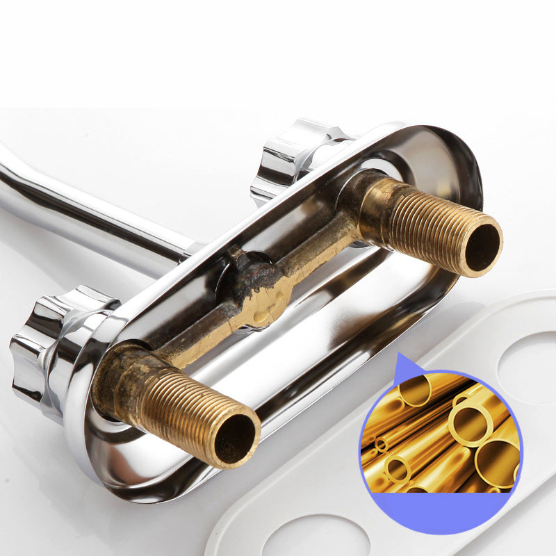 Avtoit | 2-Handle Brass Bathroom Faucet Modern High Arc Center Tap