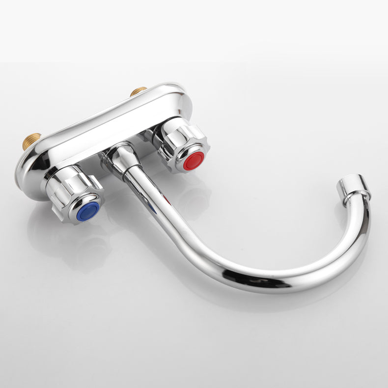 Avtoit | 2-Handle Brass Bathroom Faucet Modern High Arc Center Tap