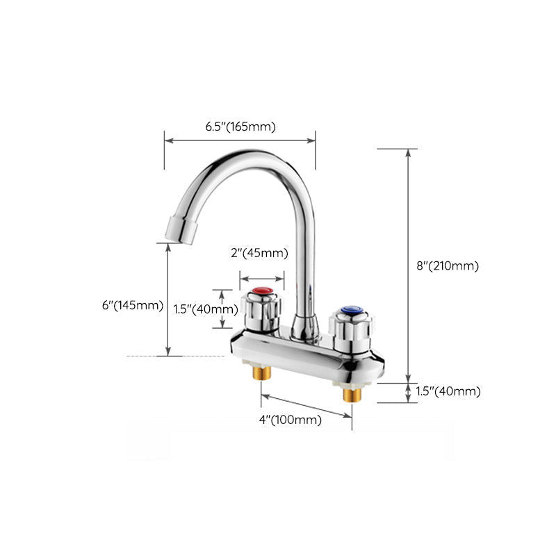 Avtoit | 2-Handle Brass Bathroom Faucet Modern High Arc Center Tap
