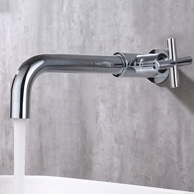 Avtoit | Glam Wall-mounted Bathroom Faucet Copper Single Handle Low Arc Basin Faucet for Bathroom