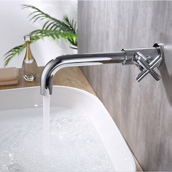 Avtoit | Glam Wall-mounted Bathroom Faucet Copper Single Handle Low Arc Basin Faucet for Bathroom