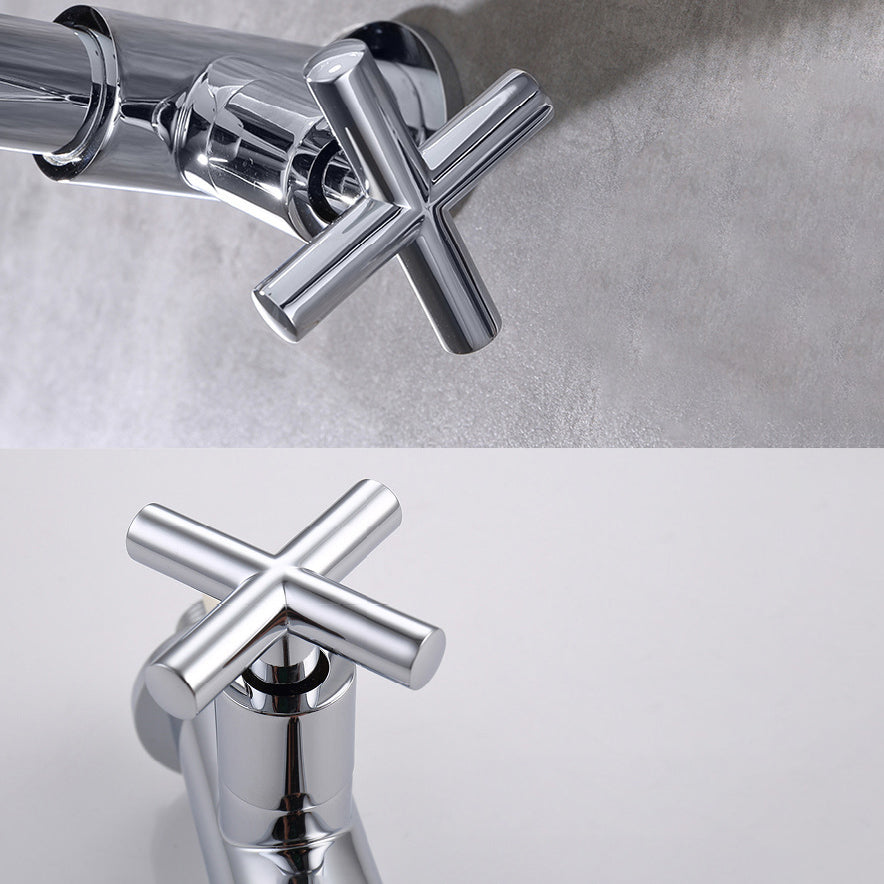 Avtoit | Glam Wall-mounted Bathroom Faucet Copper Single Handle Low Arc Basin Faucet for Bathroom