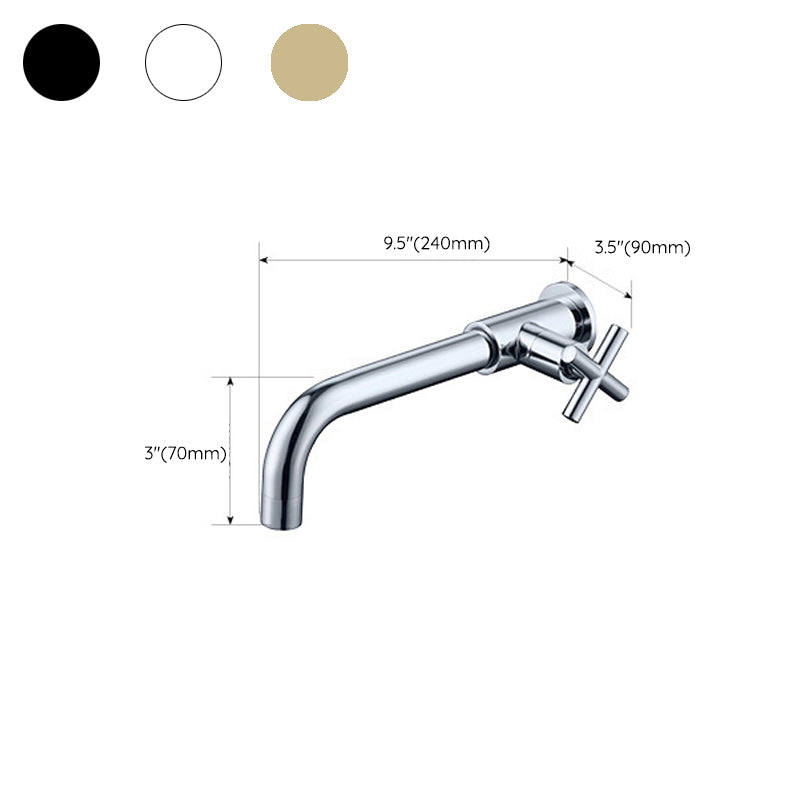 Avtoit | Glam Wall-mounted Bathroom Faucet Copper Single Handle Low Arc Basin Faucet for Bathroom